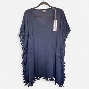 Lagaci Navy Blue Swim Coverup Top Size S/M
